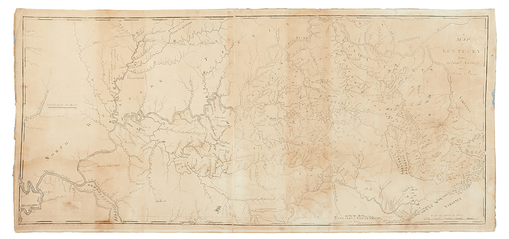 BARKER, ELIHU; and CAREY, MATHEW. A Map of Kentucky from Actual Survey By Elihu Barker.
